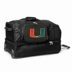 Denco Miami Hurricanes 27-Inch Rolling Duffel Bag